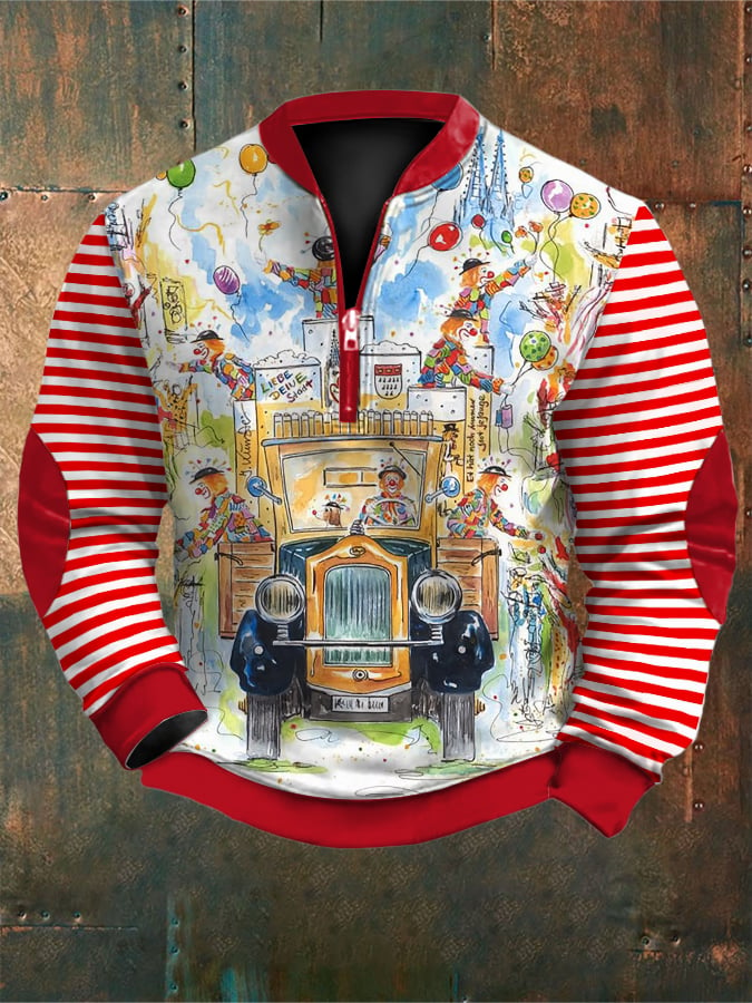 Sweatshirt mit deutschem Kölner Karneval-Kunstdruck für Herren