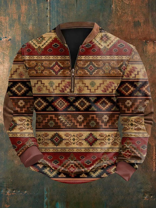 Men's Retro Geometric Printed Sweatshirt