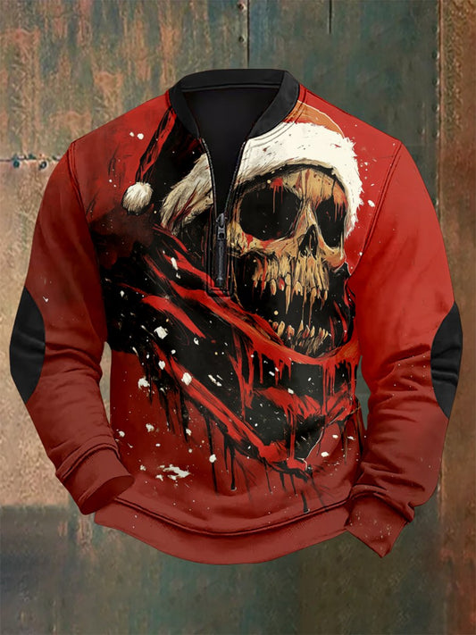 Sweatshirt für Herren mit Vintage-Weihnachts-Totenkopf-Print