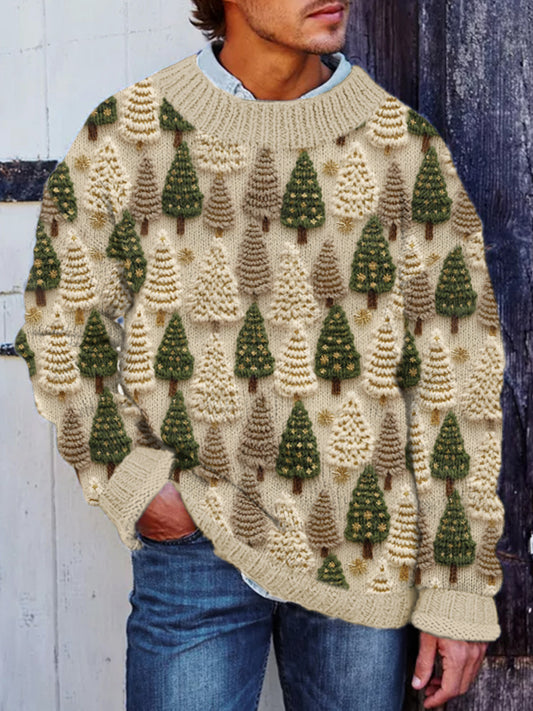 Christmas Tree Pattern Cozy Knit Sweater